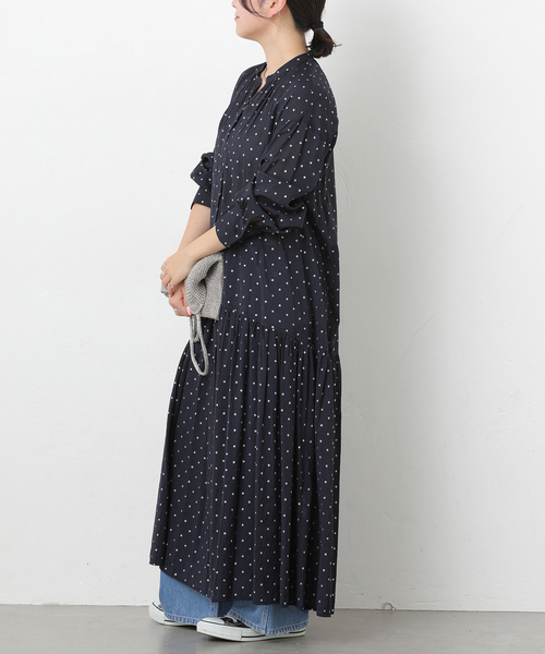 JOURNAL STANDARD relume(ジャーナルスタンダード レリューム)の「グリッタードット無地ワンピース(ワンピース・レディース・ブラック/ネイビー・FREE)」の9枚目の写真