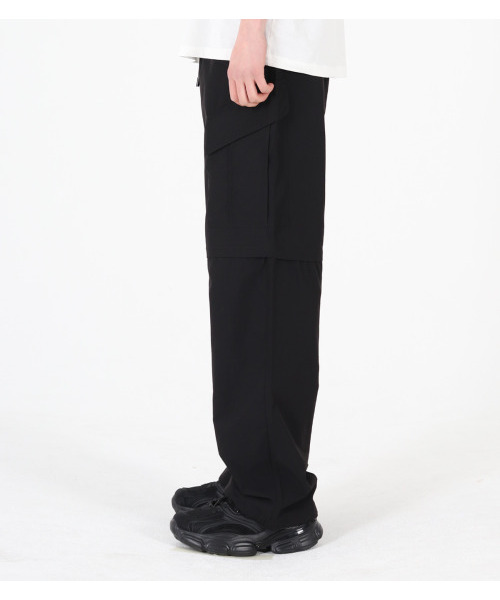 BUTTON SEOUL(ボタンソウル)の「ナイロンチェックトランスフォームバンディングパンツ(ブラック)(その他パンツ・メンズ・その他・M/L/XL)」の5枚目の写真