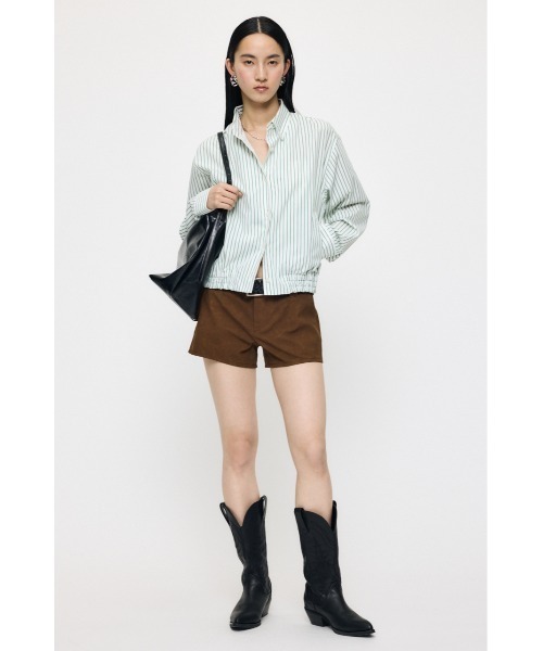 MOUSSY(マウジー)の「BUTTON DOWN SHIRT ブルゾン(ブルゾン・レディース・ネイビー/ホワイト系その他・FREE)」の4枚目の写真
