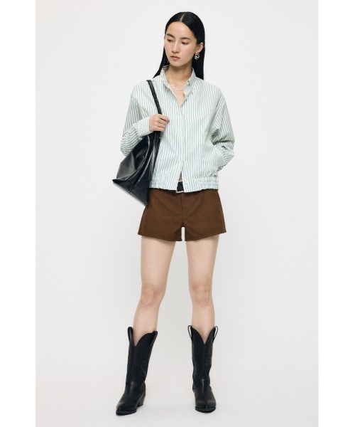 MOUSSY(マウジー)の「BUTTON DOWN SHIRT ブルゾン(ブルゾン・レディース・ネイビー/ホワイト系その他・FREE)」の5枚目の写真