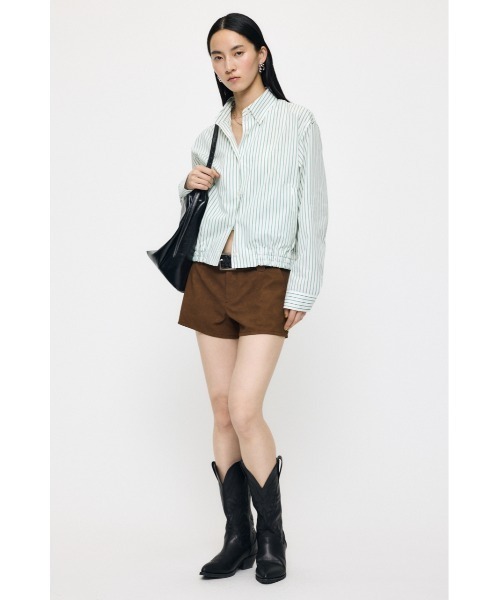 MOUSSY(マウジー)の「BUTTON DOWN SHIRT ブルゾン(ブルゾン・レディース・ネイビー/ホワイト系その他・FREE)」の6枚目の写真