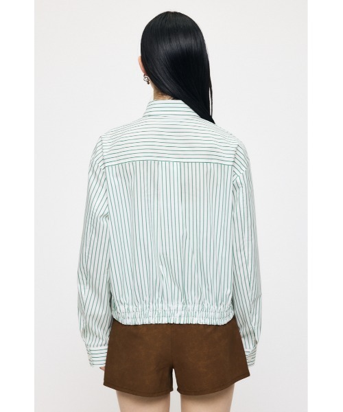 MOUSSY(マウジー)の「BUTTON DOWN SHIRT ブルゾン(ブルゾン・レディース・ネイビー/ホワイト系その他・FREE)」の10枚目の写真