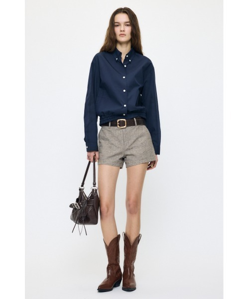 MOUSSY(マウジー)の「BUTTON DOWN SHIRT ブルゾン(ブルゾン・レディース・ネイビー/ホワイト系その他・FREE)」の17枚目の写真
