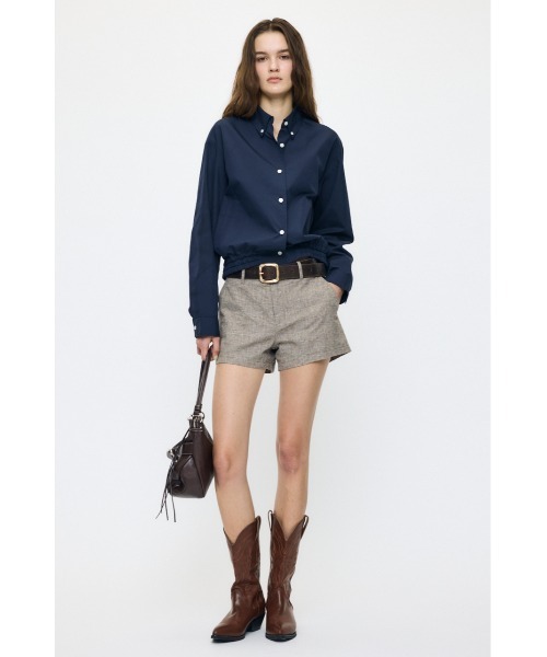 MOUSSY(マウジー)の「BUTTON DOWN SHIRT ブルゾン(ブルゾン・レディース・ネイビー/ホワイト系その他・FREE)」の18枚目の写真