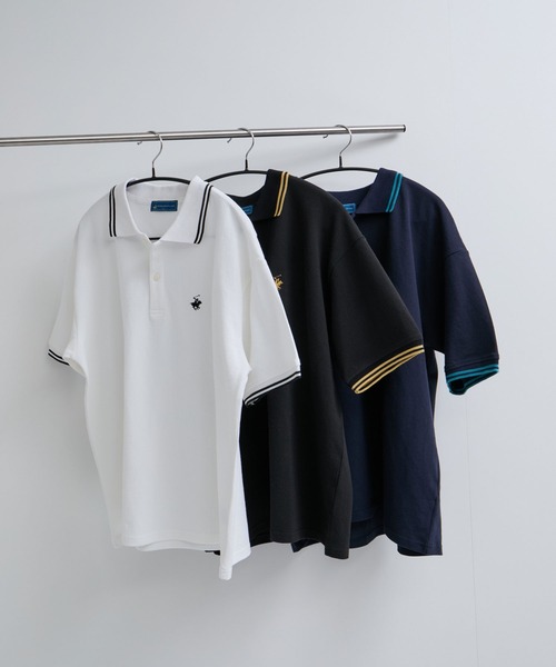 BEVERLY HILLS POLO CLUB(ビバリーヒルズポロクラブ)の「【BEVERLY HILLS POLO CLUB】リブライン1ポイント刺繍カノコポロ(ポロシャツ・メンズ・ホワイト/ブラック/ネイビー・S/M/L)」の15枚目の写真
