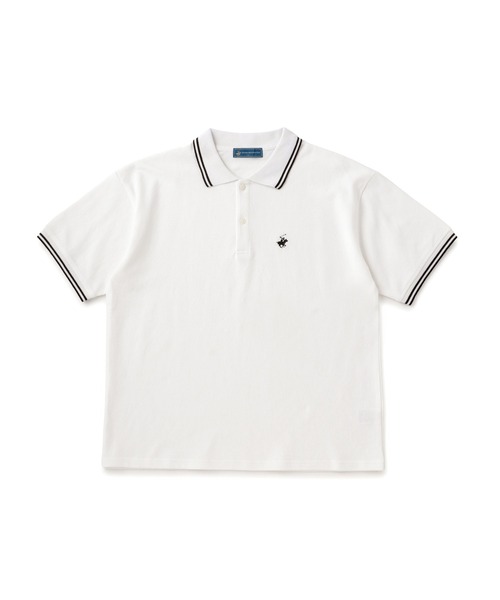 BEVERLY HILLS POLO CLUB(ビバリーヒルズポロクラブ)の「【BEVERLY HILLS POLO CLUB】リブライン1ポイント刺繍カノコポロ(ポロシャツ・メンズ・ホワイト/ブラック/ネイビー・S/M/L)」の10枚目の写真