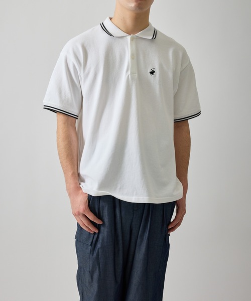 BEVERLY HILLS POLO CLUB(ビバリーヒルズポロクラブ)の「【BEVERLY HILLS POLO CLUB】リブライン1ポイント刺繍カノコポロ(ポロシャツ・メンズ・ホワイト/ブラック/ネイビー・S/M/L)」の6枚目の写真