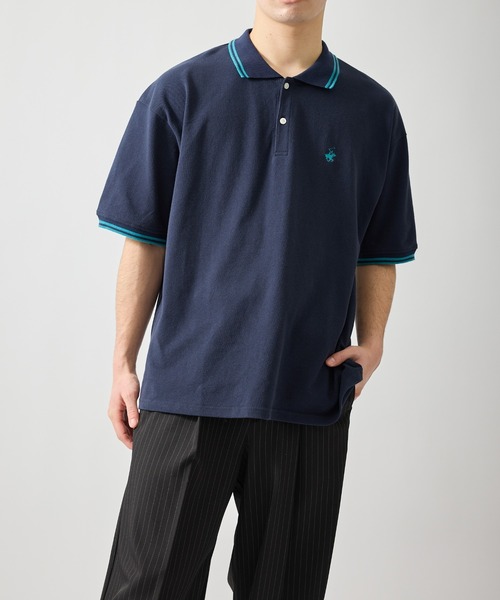 BEVERLY HILLS POLO CLUB(ビバリーヒルズポロクラブ)の「【BEVERLY HILLS POLO CLUB】リブライン1ポイント刺繍カノコポロ(ポロシャツ・メンズ・ホワイト/ブラック/ネイビー・S/M/L)」の8枚目の写真
