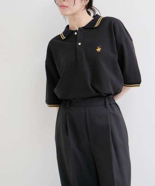 BEVERLY HILLS POLO CLUB(ビバリーヒルズポロクラブ)の「【BEVERLY HILLS POLO CLUB】リブライン1ポイント刺繍カノコポロ(ポロシャツ・メンズ・ホワイト/ブラック/ネイビー・S/M/L)」の4枚目の写真