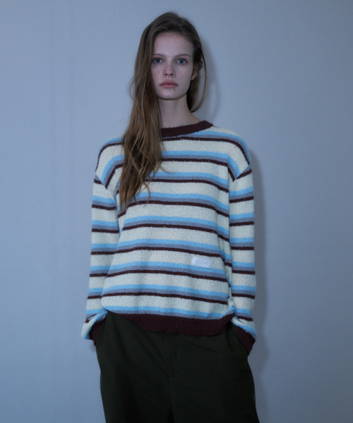LARTIGENT(ラーティゼン)の「L23 BOUCLE STRIPE KNIT(YELLOW)(ニット/セーター・レディース・その他・FREE)」の3枚目の写真