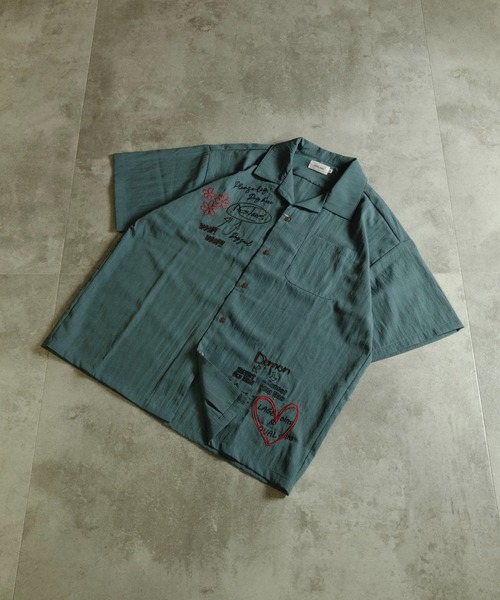 ATELANE(アテレーン)の「ATELANE /TNシャンブレー/刺繍シャツ/ラクガキ/トラ(シャツ/ブラウス・メンズ・ブラック/ブラック系その他/ブルー/ベージュ・MEDIUM/LARGE)」の1枚目の写真