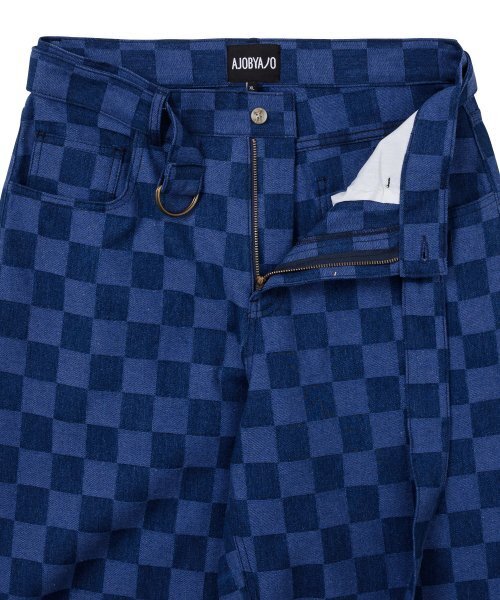 AJOBYAJO（アジョバイアジョ）の「Checkerboard Denim Pants [BLUE]（デニムパンツ・レディース・その他・LARGE/X-LARGE）」の3枚目の写真