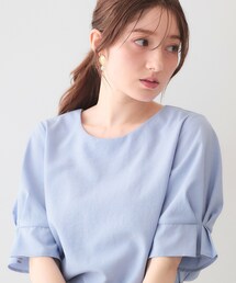index | 【接触冷感】タックパフスリーブブラウス《吸水速乾／防シワ／洗濯機OK／XS～3L／6col》(シャツ/ブラウス)