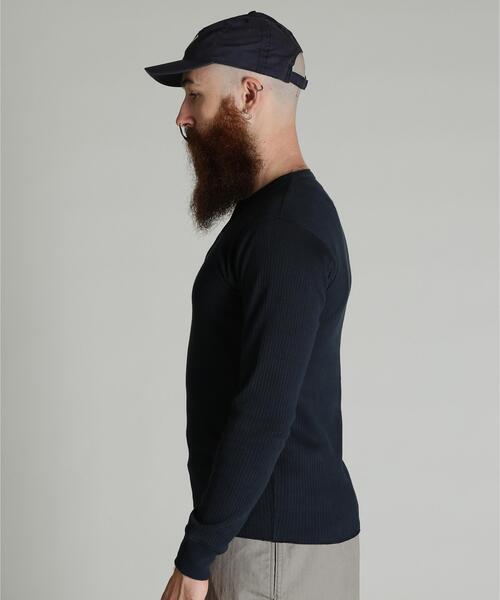 Schott(ショット)の「Schott/ショット/ARMY RIB HENLEY LS T-SHIRT/アーミーリブ ヘンリーロンT(Tシャツ/カットソー・メンズ・ネイビー/ホワイト・M/XL/L/2XL)」の8枚目の写真