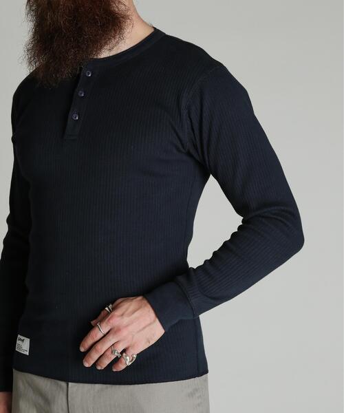 Schott(ショット)の「Schott/ショット/ARMY RIB HENLEY LS T-SHIRT/アーミーリブ ヘンリーロンT(Tシャツ/カットソー・メンズ・ネイビー/ホワイト・M/XL/L/2XL)」の11枚目の写真