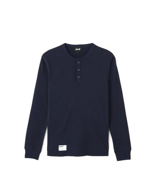 Schott(ショット)の「Schott/ショット/ARMY RIB HENLEY LS T-SHIRT/アーミーリブ ヘンリーロンT(Tシャツ/カットソー・メンズ・ネイビー/ホワイト・M/XL/L/2XL)」の13枚目の写真