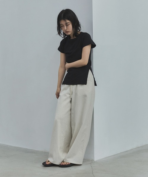 feepur(フェピュール)の「サイドボタンシアーリブTee(Tシャツ/カットソー・レディース・ブラック/アイボリー/ピンク・MEDIUM)」の15枚目の写真