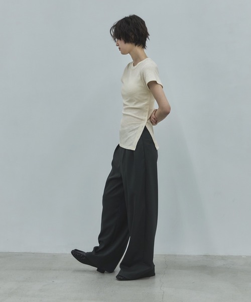 feepur(フェピュール)の「サイドボタンシアーリブTee(Tシャツ/カットソー・レディース・ブラック/アイボリー/ピンク・MEDIUM)」の21枚目の写真