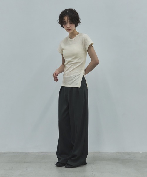 feepur(フェピュール)の「サイドボタンシアーリブTee(Tシャツ/カットソー・レディース・ブラック/アイボリー/ピンク・MEDIUM)」の20枚目の写真