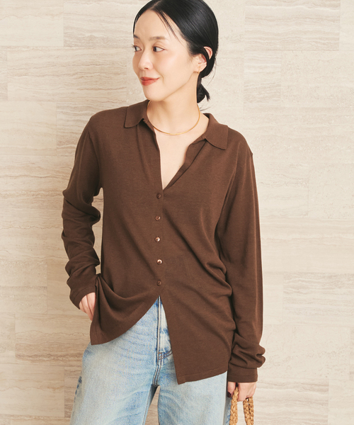 plage（プラージュ）の「《追加》sheer skipper ニット（ニット/セーター・レディース・ブラウン/ブラック/ホワイト・FREE）」の3枚目の写真