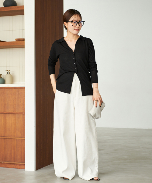 plage（プラージュ）の「《追加》sheer skipper ニット（ニット/セーター・レディース・ブラウン/ブラック/ホワイト・FREE）」の4枚目の写真