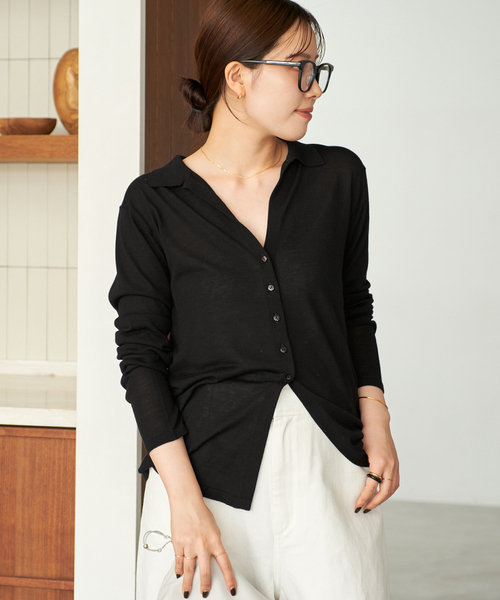 plage（プラージュ）の「《追加》sheer skipper ニット（ニット/セーター・レディース・ブラウン/ブラック/ホワイト・FREE）」の11枚目の写真