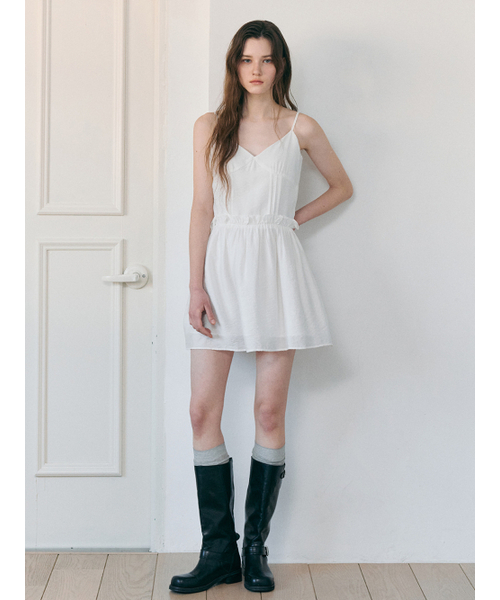 ETMON(エトモン)の「Slip Crinkle Frill Mini Dress, White(ワンピース・レディース・その他・MEDIUM/SMALL)」の8枚目の写真