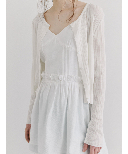 ETMON(エトモン)の「Slip Crinkle Frill Mini Dress, White(ワンピース・レディース・その他・MEDIUM/SMALL)」の6枚目の写真