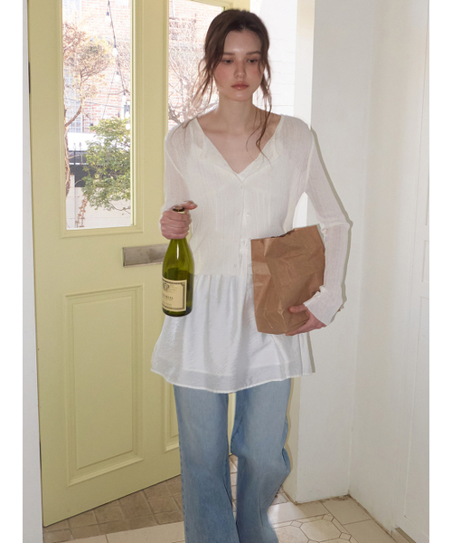 ETMON(エトモン)の「Slip Crinkle Frill Mini Dress, White(ワンピース・レディース・その他・MEDIUM/SMALL)」の5枚目の写真