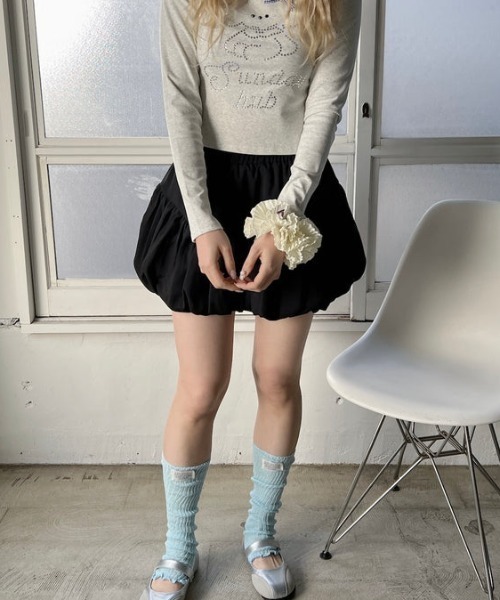 SOLLON.(ソルロン)の「バルーンミニスカート(スカート・レディース・ブラック・FREE)」の5枚目の写真