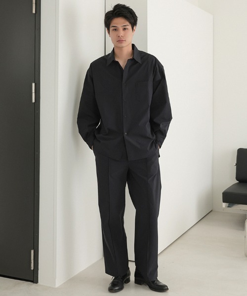 STYLISE（スタイライズ）の「【NARIWAI.】Tech Comfort shirt リラックスフィット リラックス ビジネス タウンユース スポーツ カジュアル ストレスフリー 撥水 UVカット 接触冷感 防シワ（シャツ/ブラウス・メンズ・ブラック/ブルー/ホワイト・M/L）」の14枚目の写真