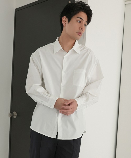 STYLISE（スタイライズ）の「【NARIWAI.】Tech Comfort shirt リラックスフィット リラックス ビジネス タウンユース スポーツ カジュアル ストレスフリー 撥水 UVカット 接触冷感 防シワ（シャツ/ブラウス・メンズ・ブラック/ブルー/ホワイト・M/L）」の19枚目の写真