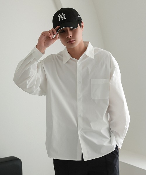 STYLISE（スタイライズ）の「【NARIWAI.】Tech Comfort shirt リラックスフィット リラックス ビジネス タウンユース スポーツ カジュアル ストレスフリー 撥水 UVカット 接触冷感 防シワ（シャツ/ブラウス・メンズ・ブラック/ブルー/ホワイト・M/L）」の21枚目の写真