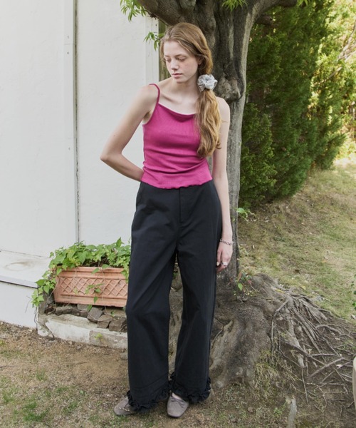 GIUNON(ジウノン)の「hem frill wide pants / ヘムフリルワイドパンツ(その他パンツ・レディース・ホワイト/ブラック・1/0)」の10枚目の写真