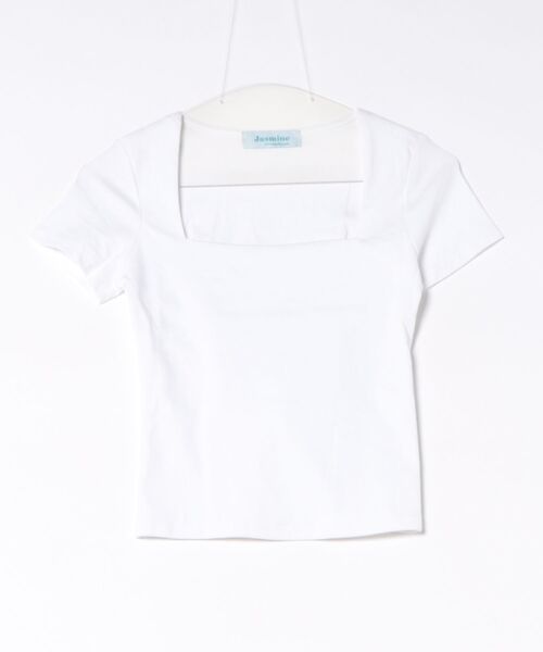 Jasmine Grandiflorum(ジャスミングランディフローラム)の「【Jasmine】バックレースアップタイトグロップド丈Tシャツ(Tシャツ/カットソー・レディース・ブラック/ホワイト・FREE)」の5枚目の写真