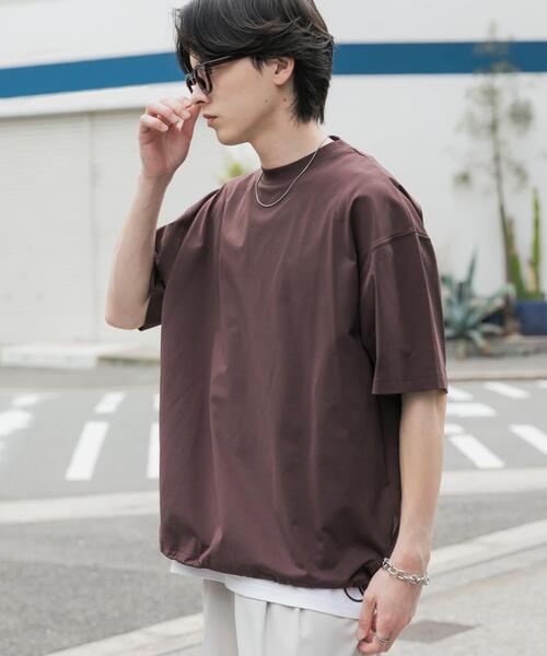 SENSE OF PLACE by URBAN RESEARCH(センスオブプレイスバイアーバンリサーチ)の「『接触冷感/イージーケア』クイックドライアソートドローコードショートスリーブ Tシャツ(Tシャツ/カットソー・メンズ・ブラック/ブラック系その他/ブラウン/ホワイト・LARGE/MEDIUM)」の12枚目の写真