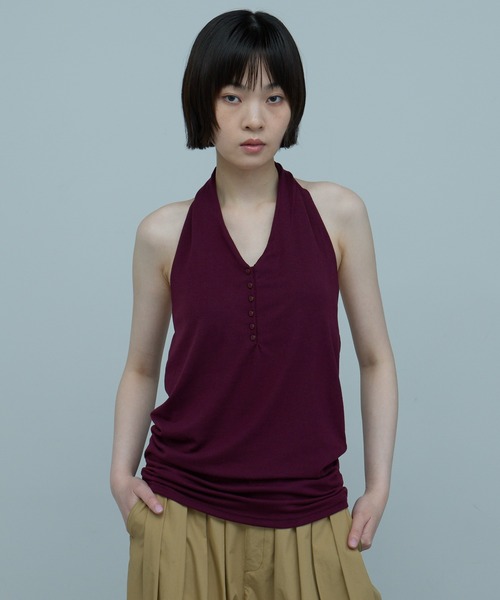 leimn(レイムン)の「カップ付きホルターネックトップス(その他トップス・レディース・バーガンディー/ピンク/ブラック/ブラウン・FREE)」の1枚目の写真