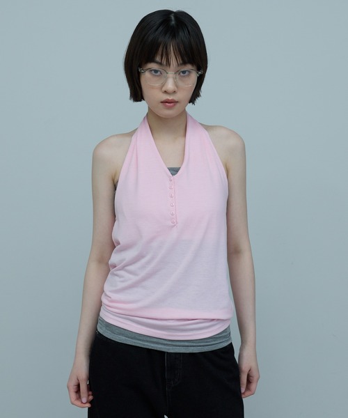 leimn(レイムン)の「カップ付きホルターネックトップス(その他トップス・レディース・バーガンディー/ピンク/ブラック/ブラウン・FREE)」の4枚目の写真