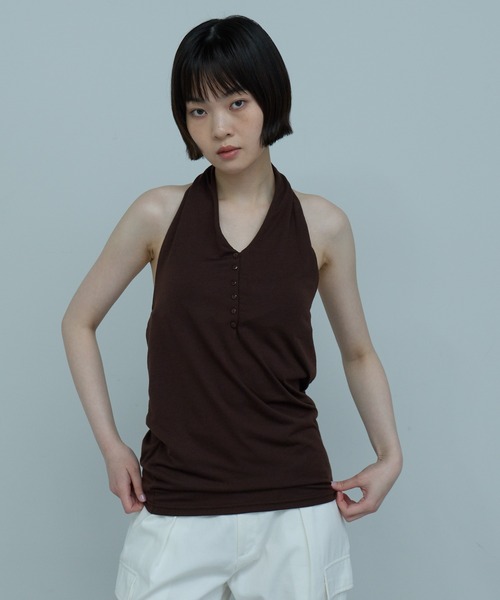 leimn(レイムン)の「カップ付きホルターネックトップス(その他トップス・レディース・バーガンディー/ピンク/ブラック/ブラウン・FREE)」の22枚目の写真
