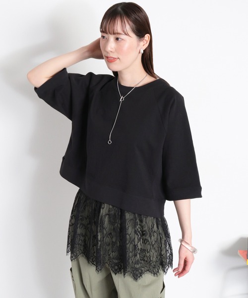 cepo(セポ)の「〈セットアイテム〉ワイドラグランTee+スソレースキャミソール アンサンブル(アンサンブル・レディース・グレー/オフホワイト/ブラック・M)」の15枚目の写真