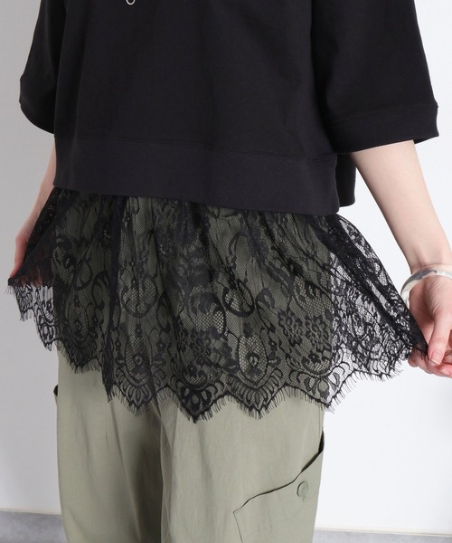 cepo(セポ)の「〈セットアイテム〉ワイドラグランTee+スソレースキャミソール アンサンブル(アンサンブル・レディース・グレー/オフホワイト/ブラック・M)」の13枚目の写真