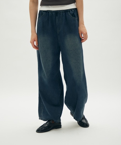 full/fill.(フルフィル)の「easy denim carve pants / イージーデニムカーブパンツ(デニムパンツ・レディース・アイボリー/ネイビー・FREE)」の19枚目の写真