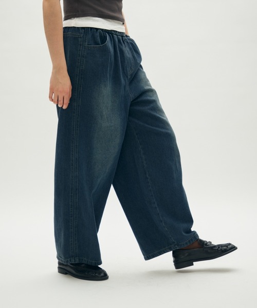 full/fill.(フルフィル)の「easy denim carve pants / イージーデニムカーブパンツ(デニムパンツ・レディース・アイボリー/ネイビー・FREE)」の22枚目の写真