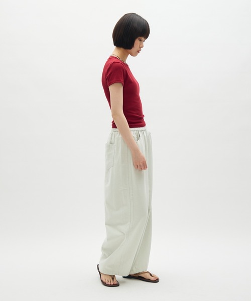 full/fill.(フルフィル)の「easy denim carve pants / イージーデニムカーブパンツ(デニムパンツ・レディース・アイボリー/ネイビー・FREE)」の9枚目の写真
