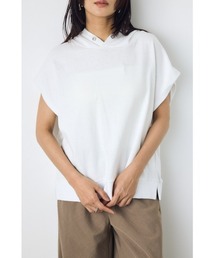 タックスリーブ ノースリーブトップス パーカー フレンチスリーブ 半袖 フード付き 春服 夏服 秋服