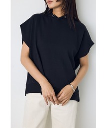 AZUL by moussy | タックスリーブ　ノースリーブトップス　パーカー　フレンチスリーブ　半袖　フード付き　春服　夏服　秋服(パーカー)