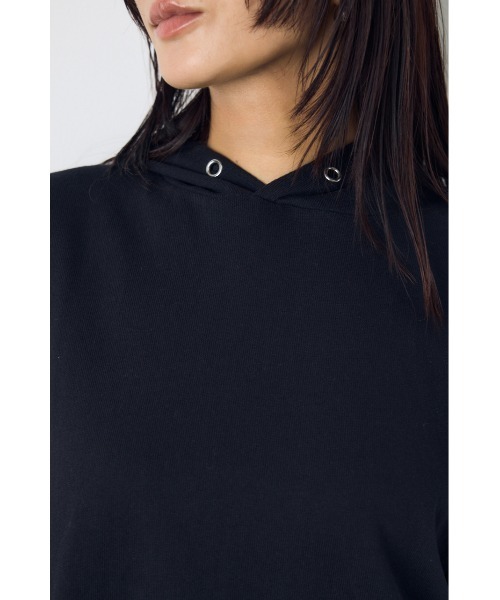 AZUL by moussy(アズールバイマウジー)の「タックスリーブノースリーブパーカー(パーカー・レディース・オフホワイト/杢グレー/ブラック/ライトカーキ・FREE)」の9枚目の写真