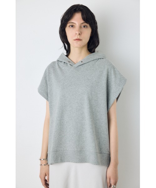 AZUL by moussy(アズールバイマウジー)の「タックスリーブノースリーブパーカー(パーカー・レディース・オフホワイト/杢グレー/ブラック/ライトカーキ・FREE)」の14枚目の写真
