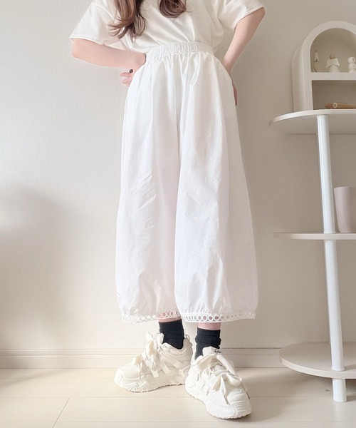 Nana(ナナ)の「裾デザインワイドパンツ(その他パンツ・レディース・ブラック/ホワイト・FREE)」の10枚目の写真