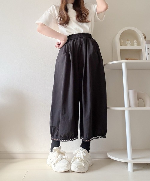 Nana(ナナ)の「裾デザインワイドパンツ(その他パンツ・レディース・ブラック/ホワイト・FREE)」の14枚目の写真